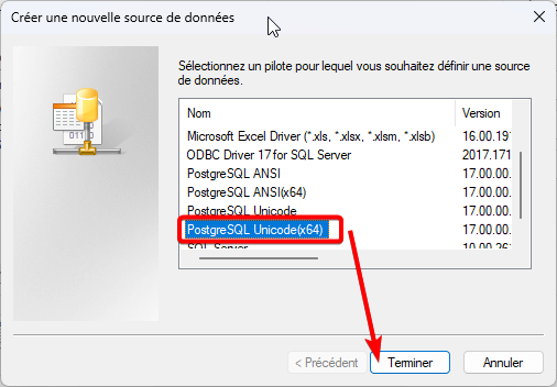 Selectionner un driver