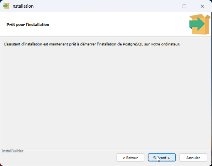 Démarrage de l'installation