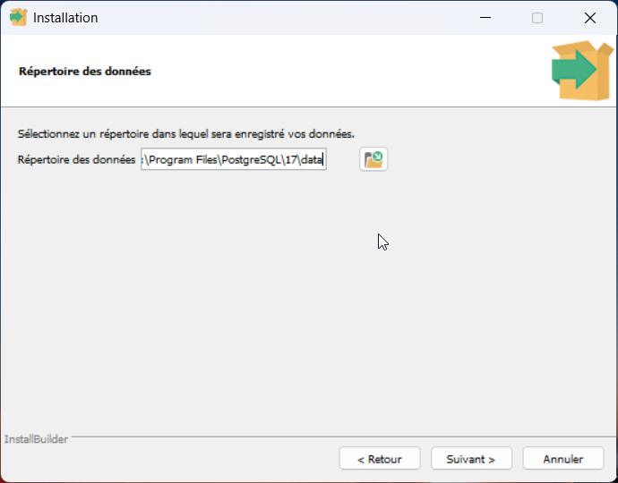 Dossier des données de PostgreSQL