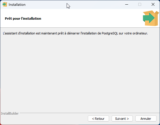 Démarrage de l'installation